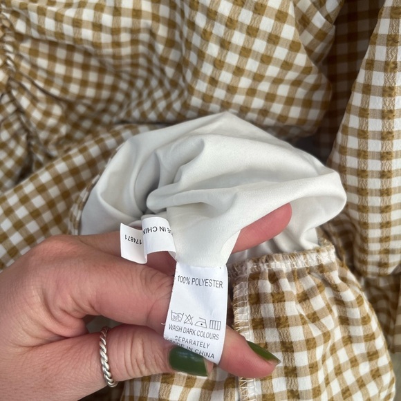 Women’s Avantlook Ruffle Ruched Dress Mini Gingham Size Large - Picture 4 of 7